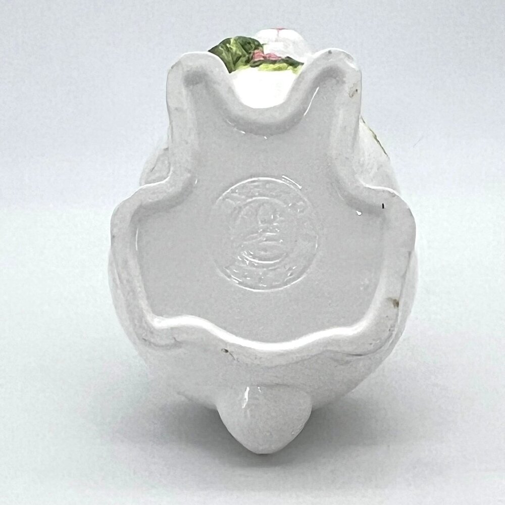 Vintage Collectible Oxford Elite Ceramic Easter Bunny Basket Floral Design Decor - Picture 10 of 14